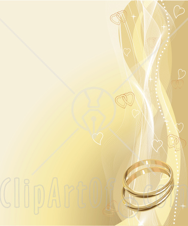 Wedding Backgrounds on Elegant Golden Wedding Background With Heart Waves And Wedding Bands